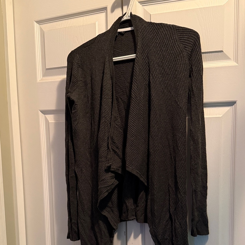 Le Chateau Charcoal Open Front Cardigan